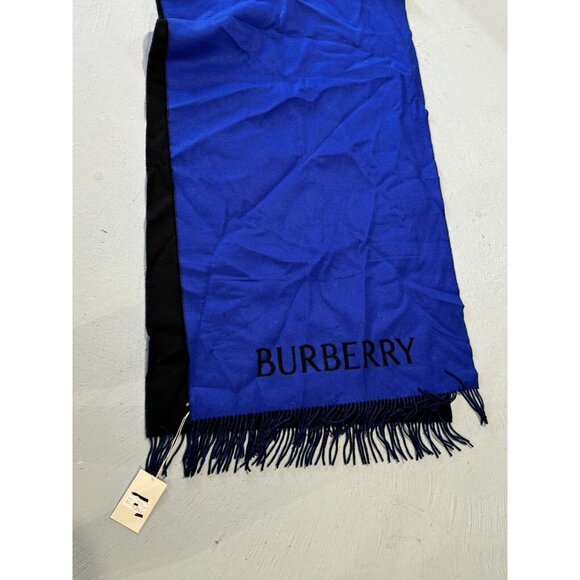 $1450 NWT BURBERRY PRORSUM Blue Luxurious Reversible Pure Cashmere Large Shawl - Picture 16 of 16